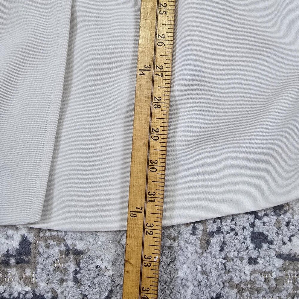 Larry Levine Cream Belted Longline Blazer Jacket Large - Picture 6 of 12